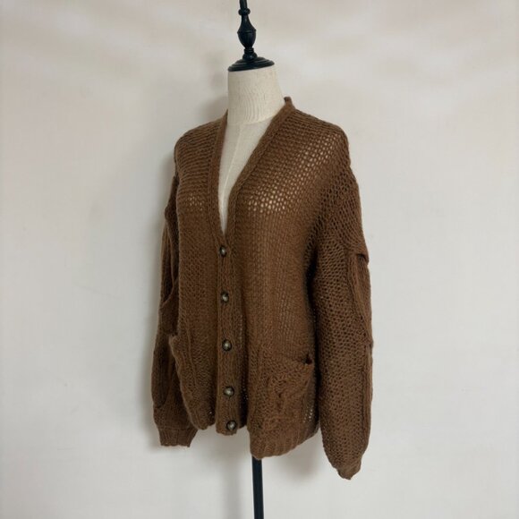NWOT! Loewe Anagram Open-knit Mohair-blend Cardigan - Picture 10 of 14